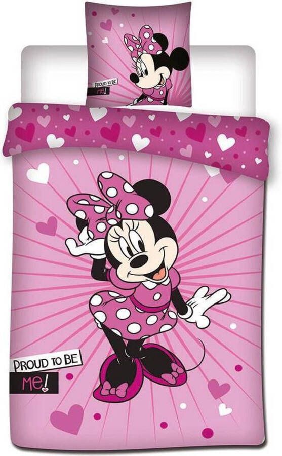 Disney Minnie dekbedovertrek 100% microvezel 1-persoons (140x200 cm + 1 sloop) 1 stuk (60x70 cm) Roze