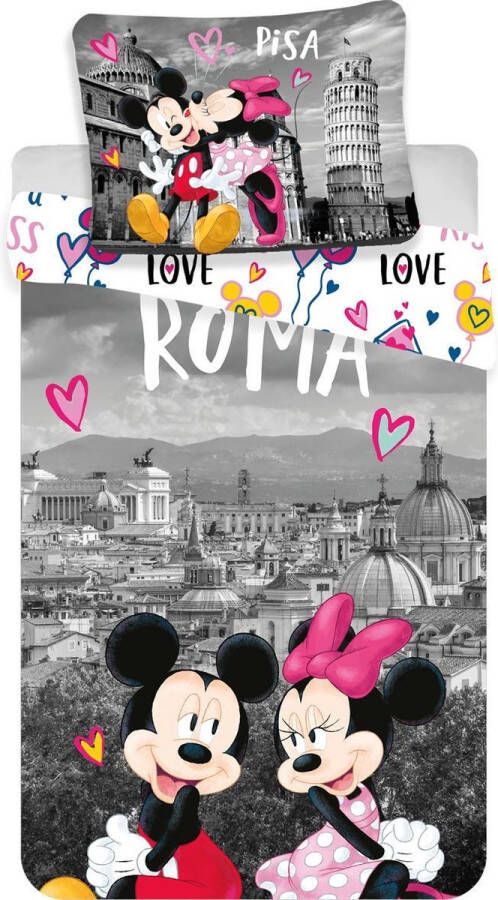 Disney Minnie Mouse Roma Love Dekbedovertrek Eenpersoons 140x200 cm Multi