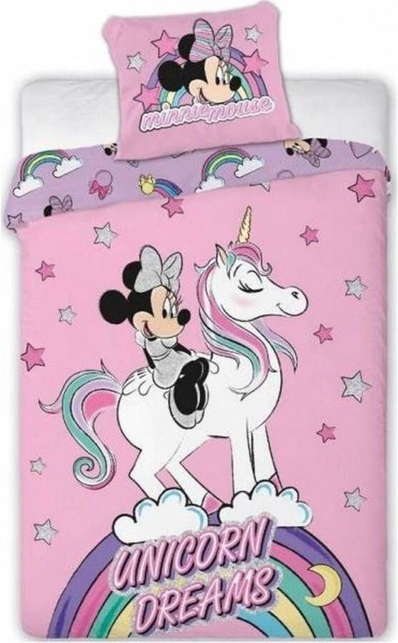 Disney Minnie Mouse Unicorn Dekbedovertrek Eenpersoons 140 x 200 cm + 1 kussensloop 63 X 63 cm