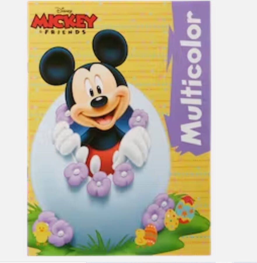 Disney mickey en minnie kleurboek Disney mickey en friends paas tekening met voorbeeld in kleur