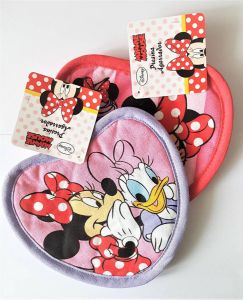 Disney Pannenlappen 2 stuks rood hartje en paars hartje met Minnie en Katrien