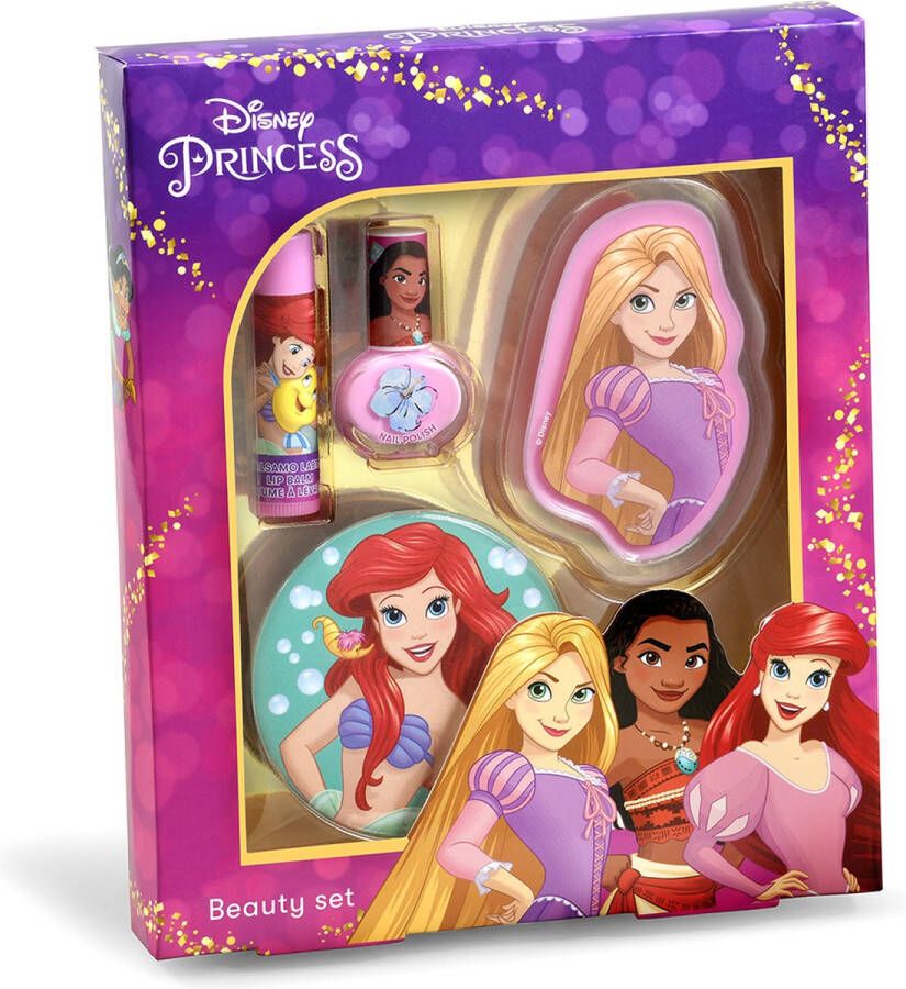 Disney Princess Beauty Set Lipbalm + Nagellak + Lipgloss + Spiegel