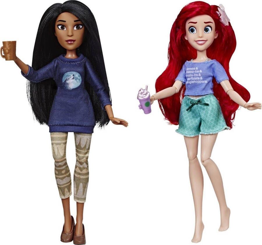 Hasbro Disney Princess poppen Ariël en Pocahontas 26 cm multicolor