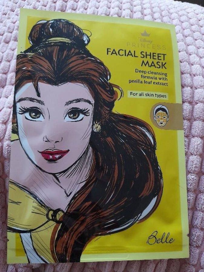 Merkloos Disney Princess facemask with perilla leaf (munt) gezichtsmasker Belle masker facial alle huidtypen meisjes