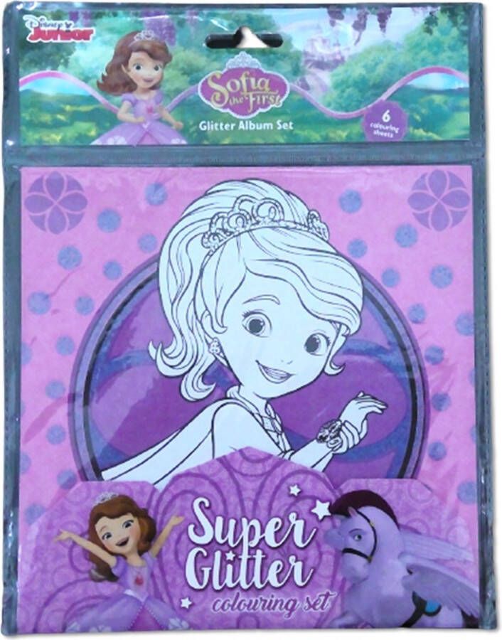 Disney Princess Sofia Glitter Album set 6 kleurplaten met glitters 21 5 x 27 5 cm