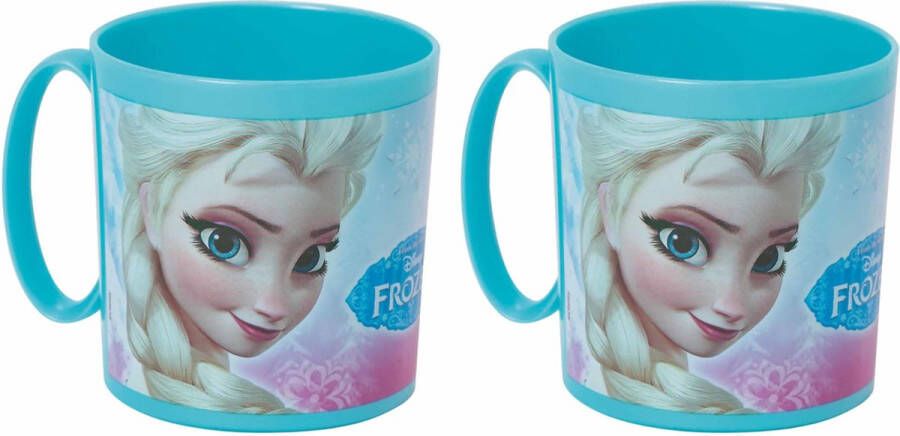 Disney Set van 2x stuks plastic Frozen thema drink bekers 350 ml voor kinderen peuters