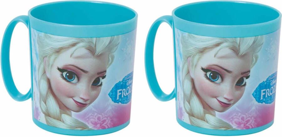 Disney Set van 2x stuks plastic Frozen thema drink bekers 350 ml voor kinderen peuters