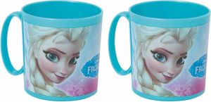 Disney Set van 2x stuks plastic Frozen thema drink bekers 350 ml voor kinderen peuters