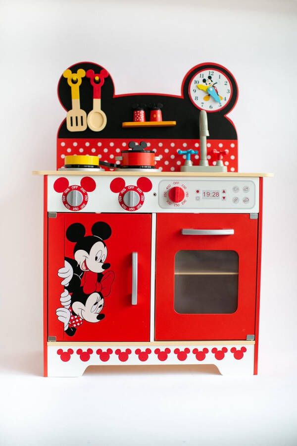 Disney Speelgoedkeuken mickey mouse 83 cm hout rood zwart