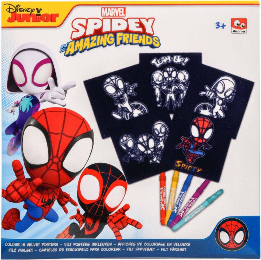 Disney Spiderman Vilt Kleurplaten 5 stuks Viltkleuren 18 x 18 cm Luxe Kleurplaten van Marvel Avengers Spiderman Marvel Spidey Amazing Friends Kleuren Tekenen Creatief Spelen voor Kinderen