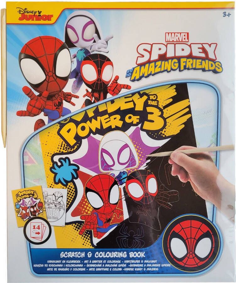 Spidey amazing friens Scratch Book Spiderman Kleurboek Multicolor Tekenen Kras boek Marvel 3+ aanmaakblokjes