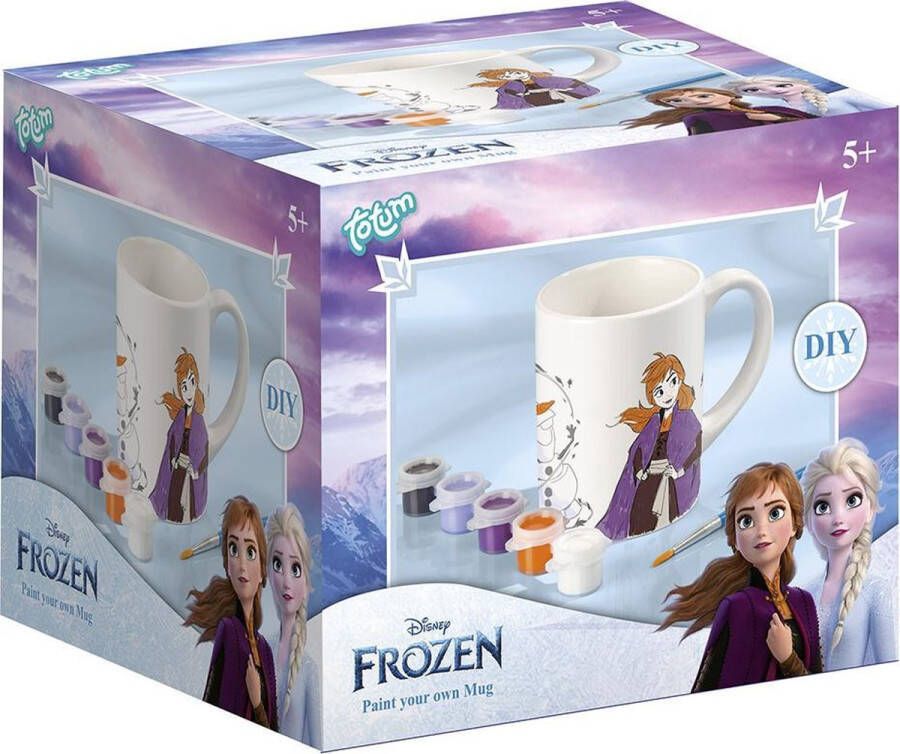 Totum Disney Frozen mok beschilderen inkleurbeker knutselset wit 3-delig tekenen en kleuren cadeautip home deco