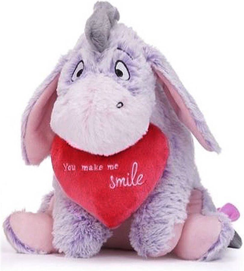 Disney Winnie The Pooh Winnie De Poeh Ezel Iejoor met Hart You make me Smile Pluche Liefdes Knuffel 27 cm