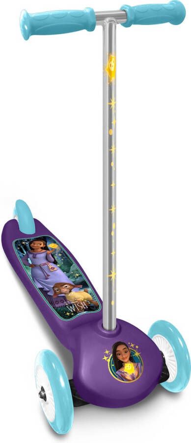 Disney Wish 3-wiel Kinderstep Voetrem Junior Paars Lichtblauw