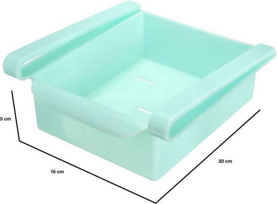 DisQounts Koelkast organizer koel vriescombinatie inbouw koelkast blauw koelkast bakjes 14cm x 12 cm x 5cm
