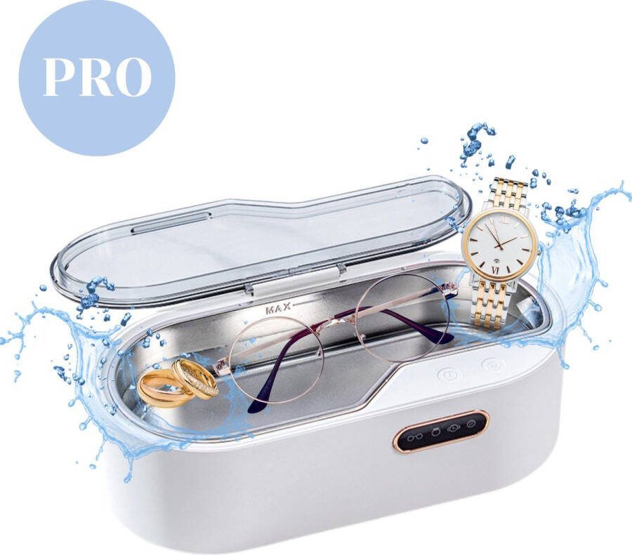 DiToNi Ultrasoon Reiniger Pro Extra groot waterreservoir van 450ml Ultrasoon reinigingsapparaat ultrasoon reiniging Wit Sieraden & Brillen Schoonmaken – Make-up kwasten schoonmaken