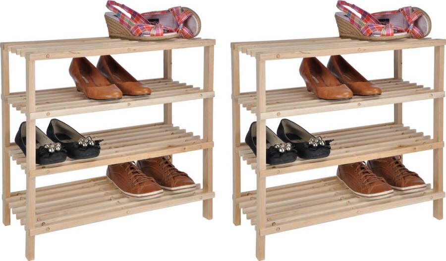 Hi Schoenenrek 2 stuks smal 4-laags hout 54 cm Schoenenrekken schoenenstandaards