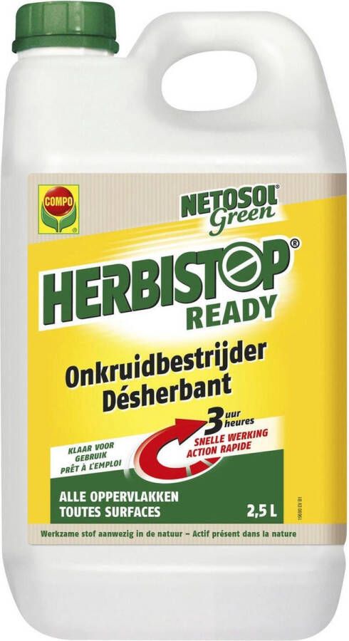 Compo Herbistop Ready Alle Oppervlakken gebruiksklare onkruid- en mosbestrijder snelle werking bidon 2 5 L (25 m²)