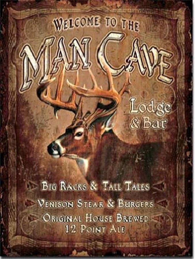 Man Cave Lodge Metalen wandbord 31 5 x 40 5 cm.
