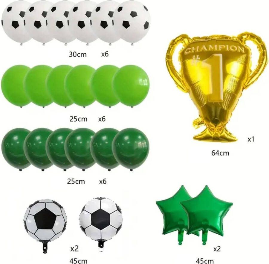 Merk onbekend 24-delige Voetbal Themafeest Decoratie Ballonen Set