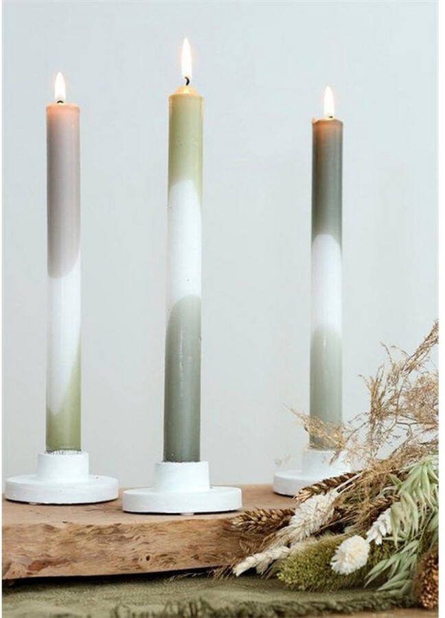 Merk onbekend Dip Dye Dinerkaarsen Groen Grijs Zwart 3 stuks
