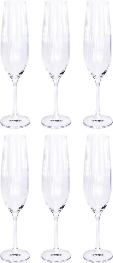 Merkloos Sans marque 10x Champagneglazen flutes 26 cl 260 ml van kristalglas Kristalglazen Champagneglas