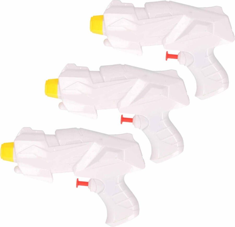 Merkloos Sans marque 10x Mini waterpistolen waterpistool wit van 15 cm kinderspeelgoed waterspeelgoed van kunststof kleine waterpistolen