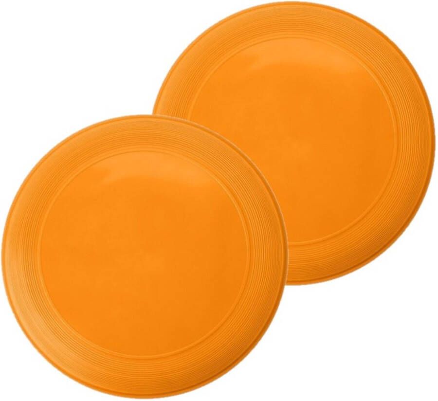 Merkloos Sans marque 10x stuks oranje speelgoed frisbee 21 cm Buiten speelgoed Strand speelgoed