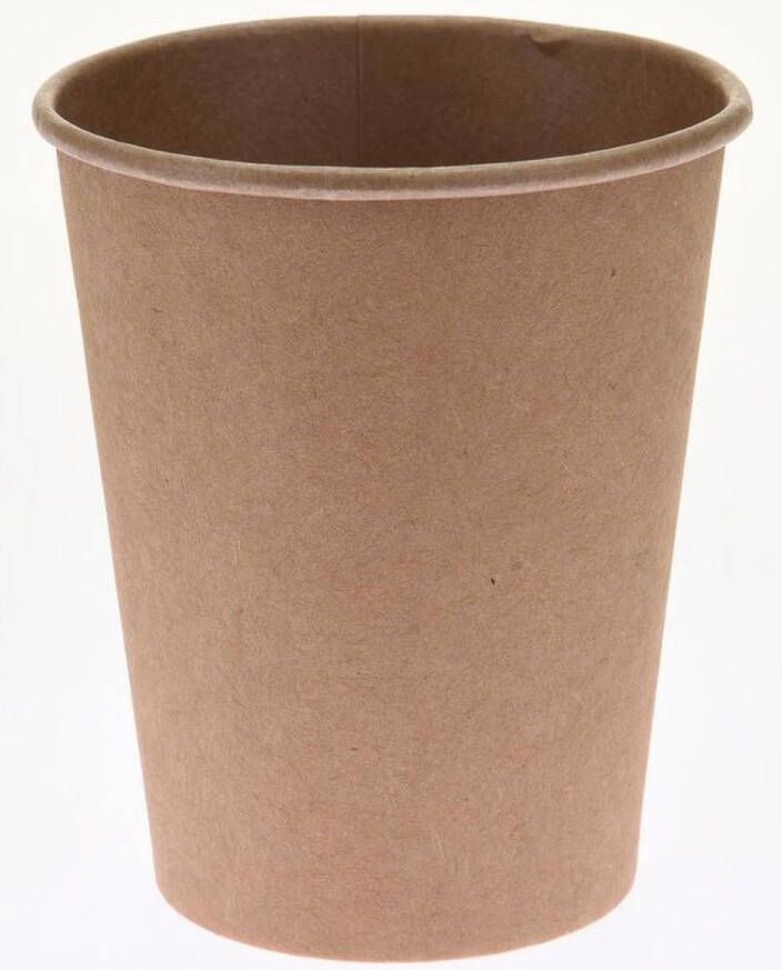 Merkloos Sans marque 120x stuks duurzame gerecyclede papieren koffiebekers drinkbekers 250ml Milieuvriendelijk en biologisch afbreekbaar wegwerp bekers
