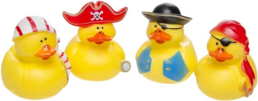 Merkloos Sans marque 12x Badeend piraten badspeelgoed 5 cm Speelgoed Badspeeltjes Badeendjes