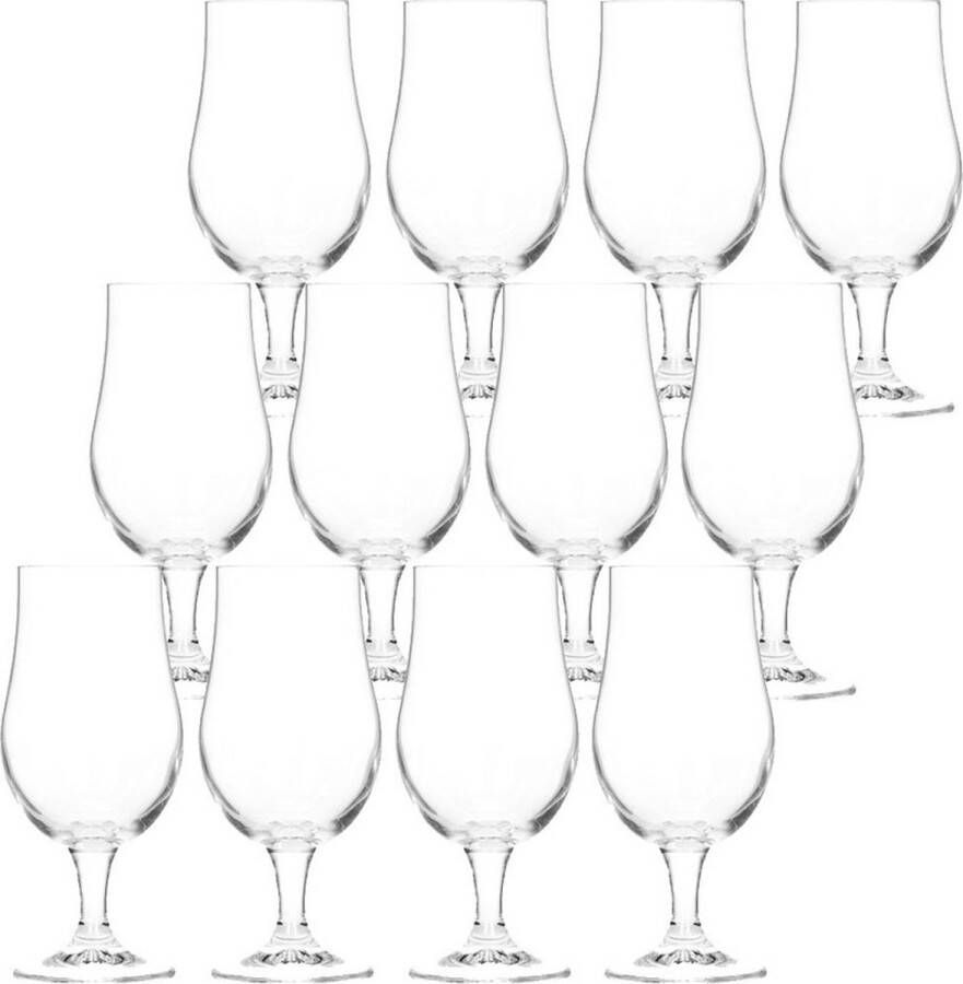 Merkloos Sans marque 12x Bierglazen op voet 370 ml Speciaalbier glazen van 18 cm