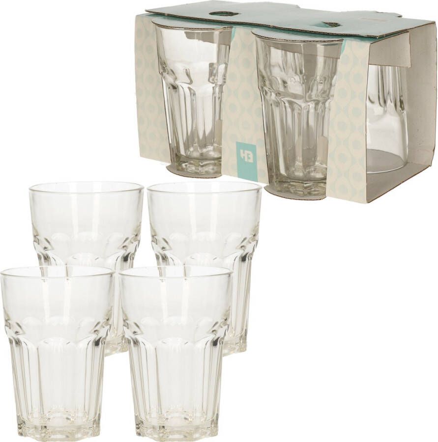 Merkloos Sans marque 16x Drinkwaterglazen transparant 360 ml 16-delig drinkglazen frisdrankglazen