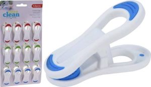 Merkloos Sans marque 12x Kunststof wasknijpers 7 cm Huishoudelijke producten wasknijpers