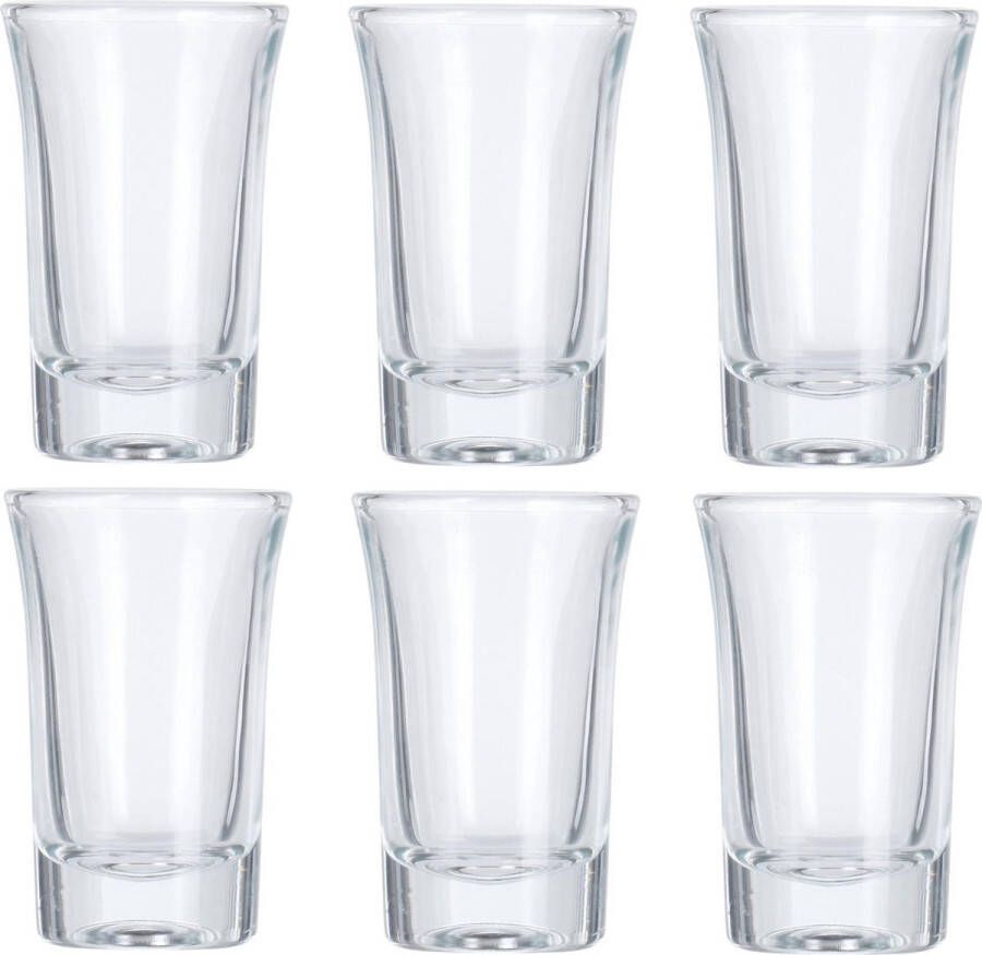 Merkloos Sans marque 12x shotglazen borrelglaasjes 40 ml glas rond shotglas borrelglas