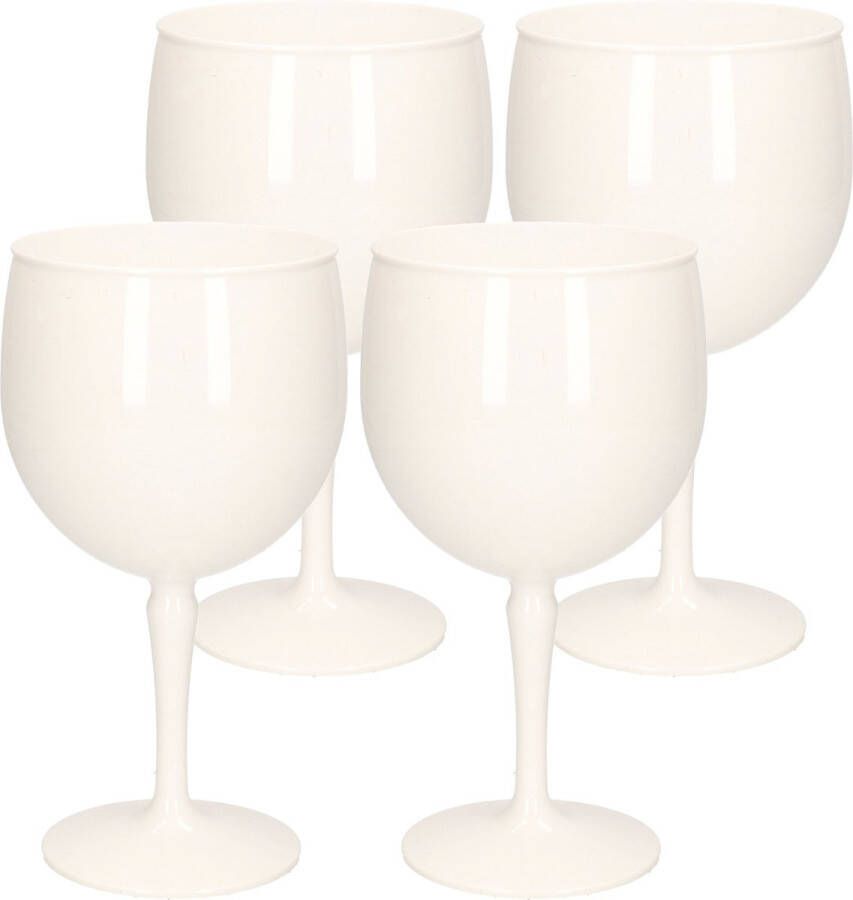 Merkloos Sans marque 12x stuks onbreekbaar martini glas wit kunststof 40 cl 400 ml Onbreekbare cocktailglazen