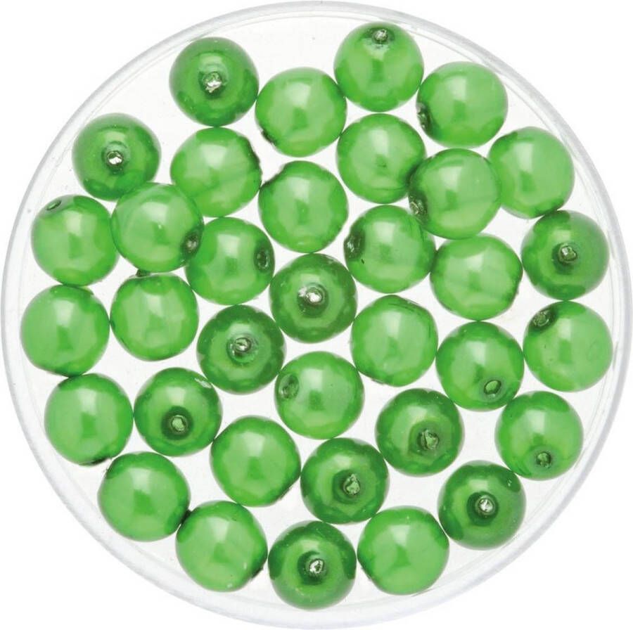 Merkloos Sans marque 150x stuks sieraden maken Boheemse glaskralen in het transparant groen van 6 mm Kunststof reigkralen