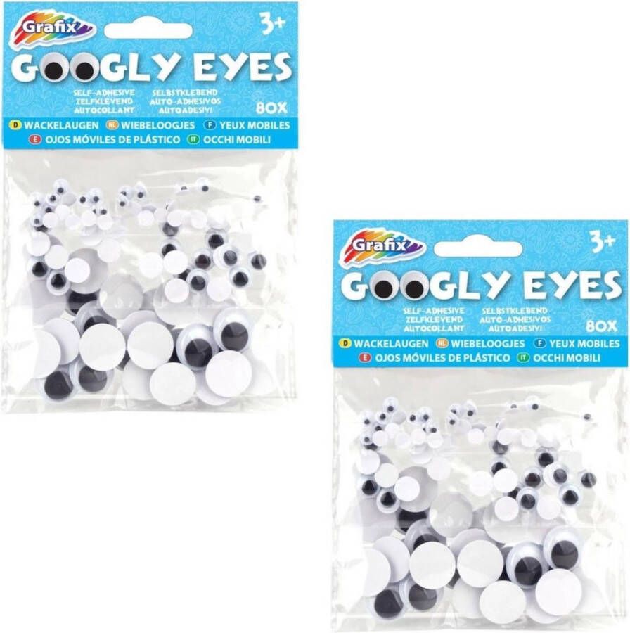Merkloos Sans marque 160x Wiebel ogen stickers 5 8 15 mm Hobby knutsel artikelen