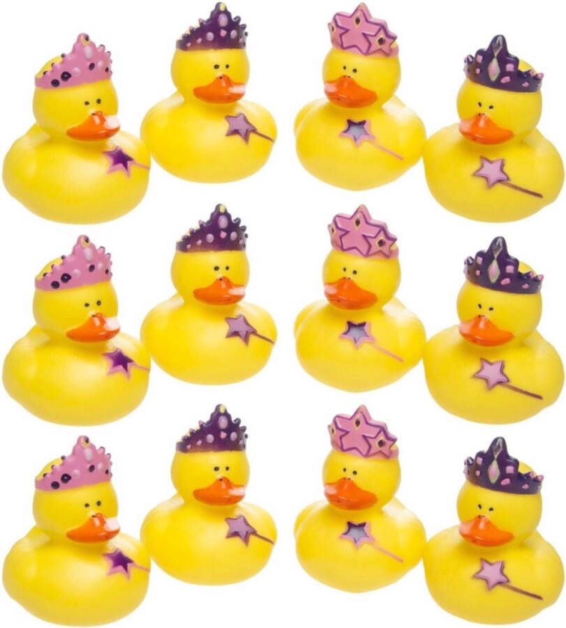 Merkloos Sans marque 16x Badeendjes prinsessen badspeelgoed 5 cm Speelgoed Badspeeltjes Badeendjes