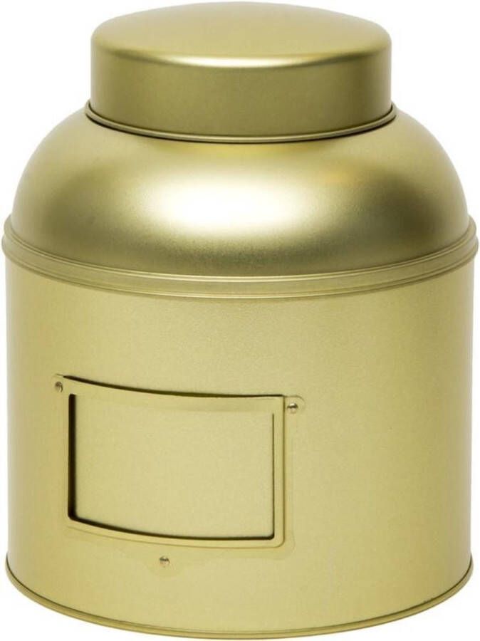 Merkloos Sans marque 1x Goud rond opbergblik bewaarblik met etikethouder 24 cm Gouden voorraadblikken met labelhouder Voorraadbussen