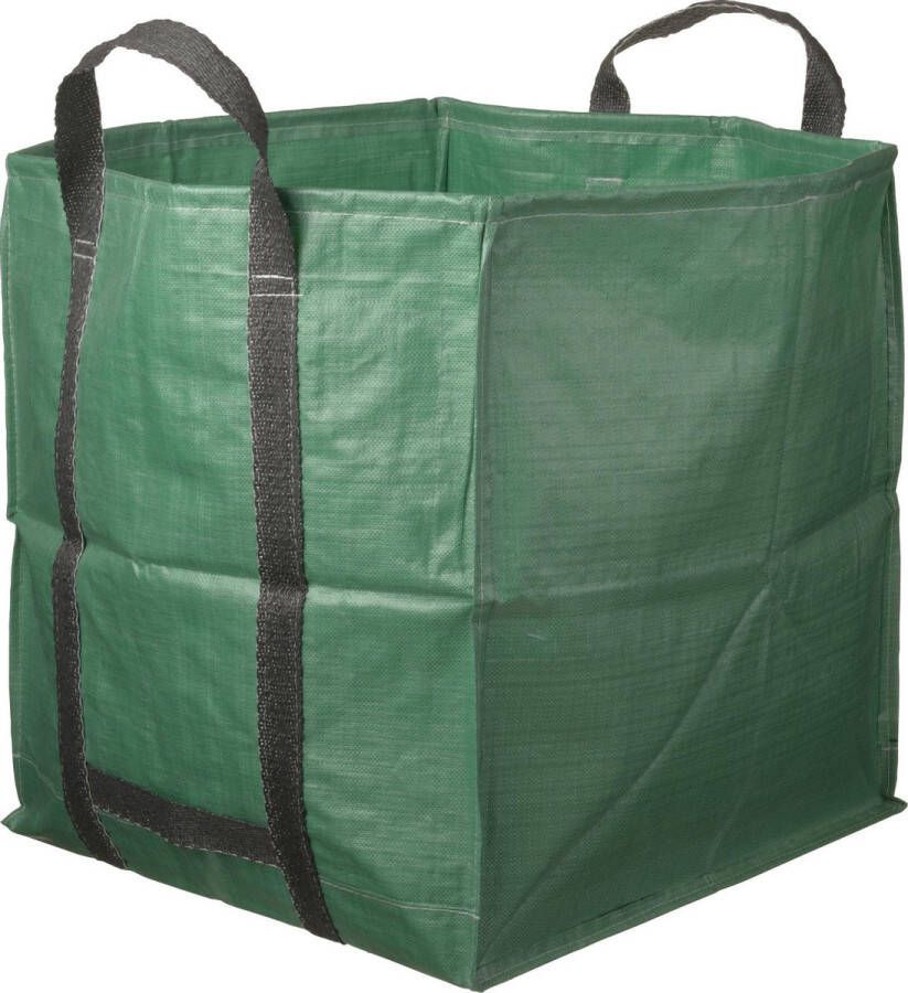 Merkloos Sans marque 1x Groene vierkante tuinafvalzakken opvouwbaar 148 liter Tuinafvalzakken Tuin schoonmaken opruimen Tuinonderhoud