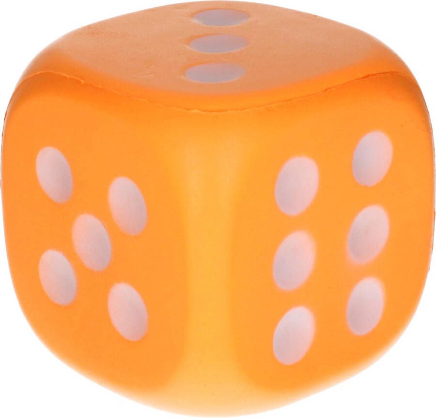 Merkloos Sans marque 1x Grote foam dobbelsteen dobbelstenen oranje 12 cm Dobbelspellen Spelletjes met dobbelstenen