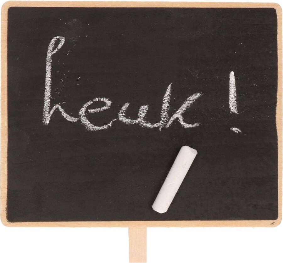 Merkloos Sans marque 1x Houten memo krijtbordjes met knijper 15 x 12 cm Schoolbord knijpers van hout