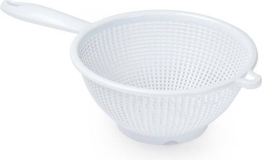 Merkloos Sans marque 1x Kunststof vergiet met handvat wit 24 cm Plastic vergieten keuken accessoires