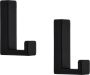 Merkloos Sans marque 1x Luxe kapstokhaken jashaken modern zwart met enkele haak hoogwaardig metaal 4 x 6 1 cm metalen kapstokhaakjes garderobe haakjes - Thumbnail 1