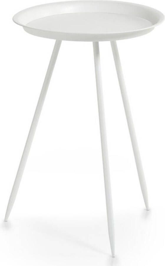 Merkloos Sans marque 1x Metalen plantentafeltje wit 29 x 44 cm Zeller Woondecoratie accessoires Bijzettafels Metalen bijzet tafeltjes