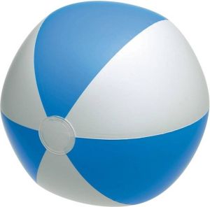 Merkloos Sans marque 1x Opblaasbare strandbal blauw wit 28 cm speelgoed Buitenspeelgoed strandballen Opblaasballen Waterspeelgoed