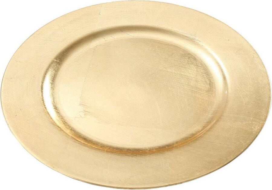 Merkloos Sans marque 1x Rond goudkleurig diner eettafel onderborden 33 cm Onderborden tafeldecoratie