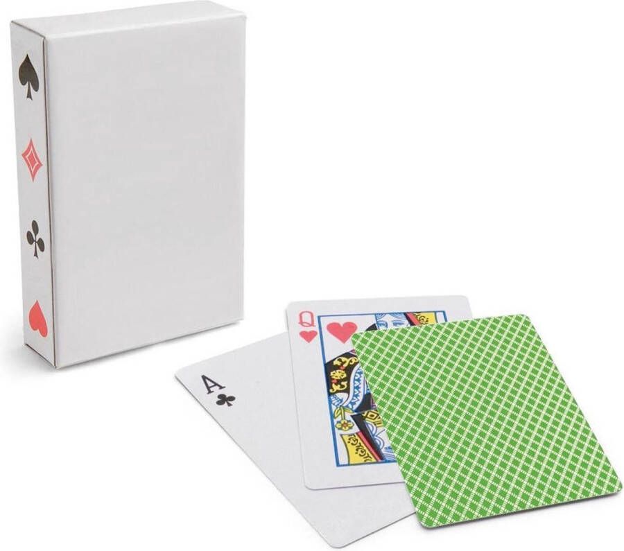 Merkloos Sans marque 1x Setje van 54 speelkaarten groen Kaartspellen Speelkaarten Pesten pokeren Engelstalige speelkaarten
