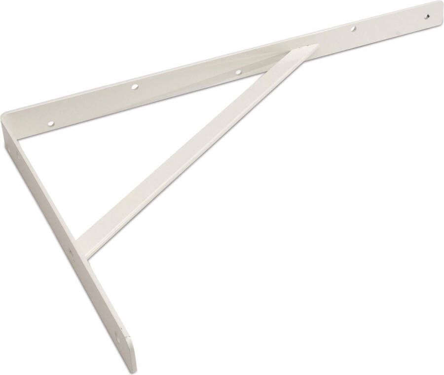 Merkloos Sans marque 1x stuks plankdragers wit gelakt staal met schoor 50 x 33 cm- plankendrager planksteun planksteunen wandplankdragers