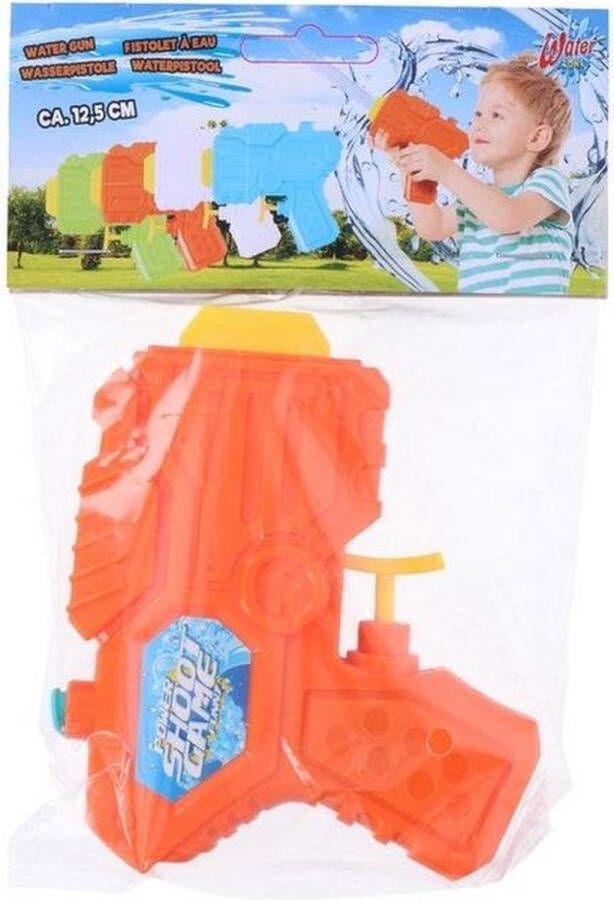Merkloos Sans marque 1x Waterpistolen waterpistool klein van 12 cm oranje kinderspeelgoed waterspeelgoed van kunststof